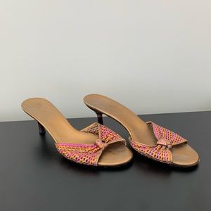 Cole Haan woven leather kitten heel sandal